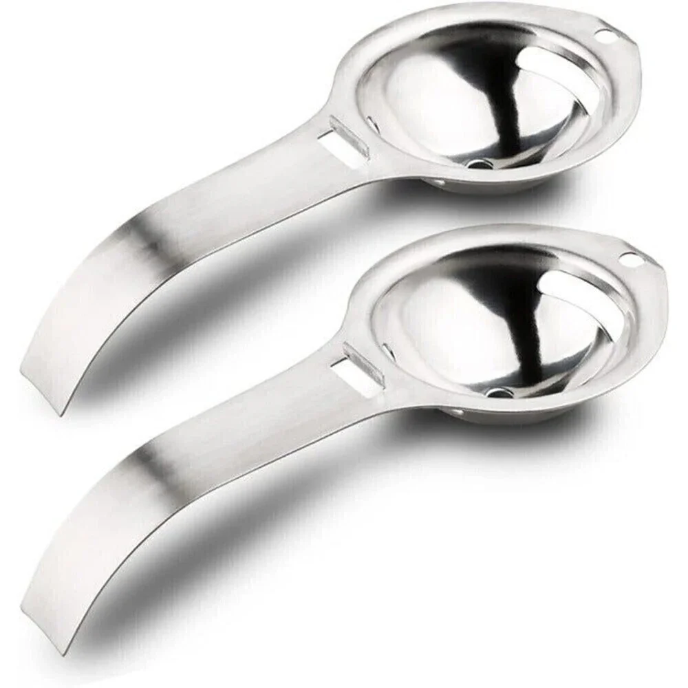 2‎ Pcs Stainless Steel Egg Separator Egg White Yolk Filter Sieve Kitchen Gadget